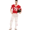 Disfraz de Jugador rugby rojo adulto talla ML
