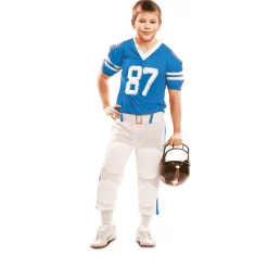 Disfraz de Jugador rugby azul 10-12 años infantil