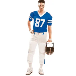 Disfraz de Jugador rugby azul adulto talla XXL