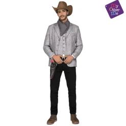 Disfraz de Pistolero gris adulto talla ML