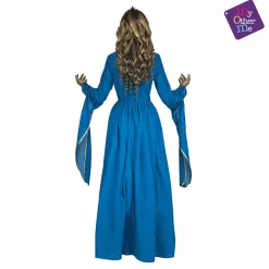 Disfraz de Princesa medieval azul adulto talla ML