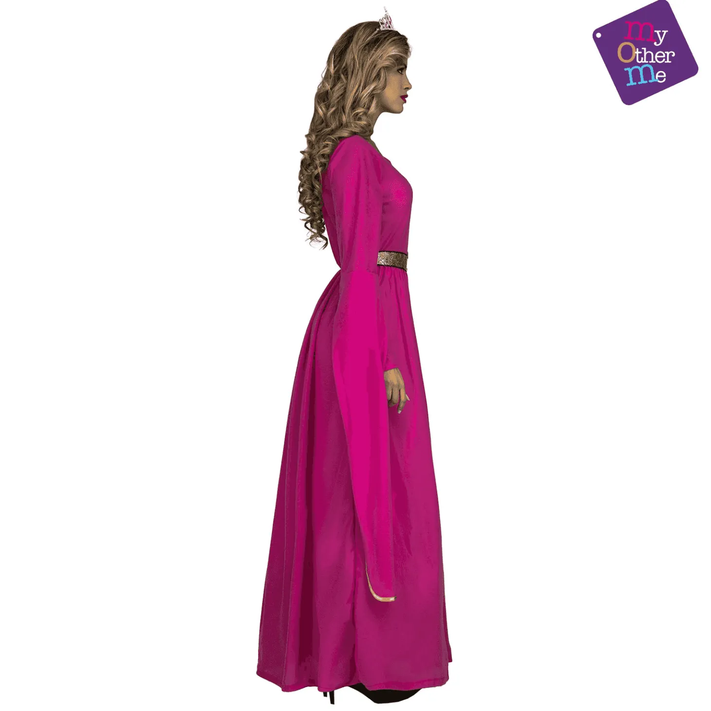Disfraz de Princesa medieval rosa adulto talla ML