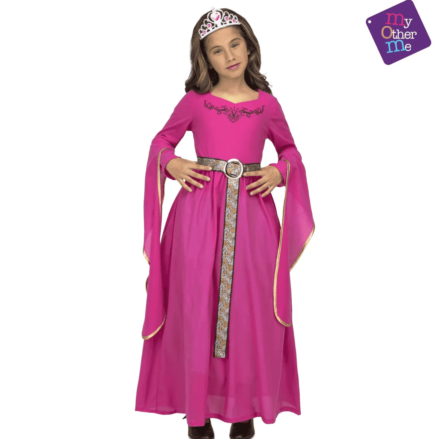 Disfraz de Princesa medieval rosa 10-12 años infantil