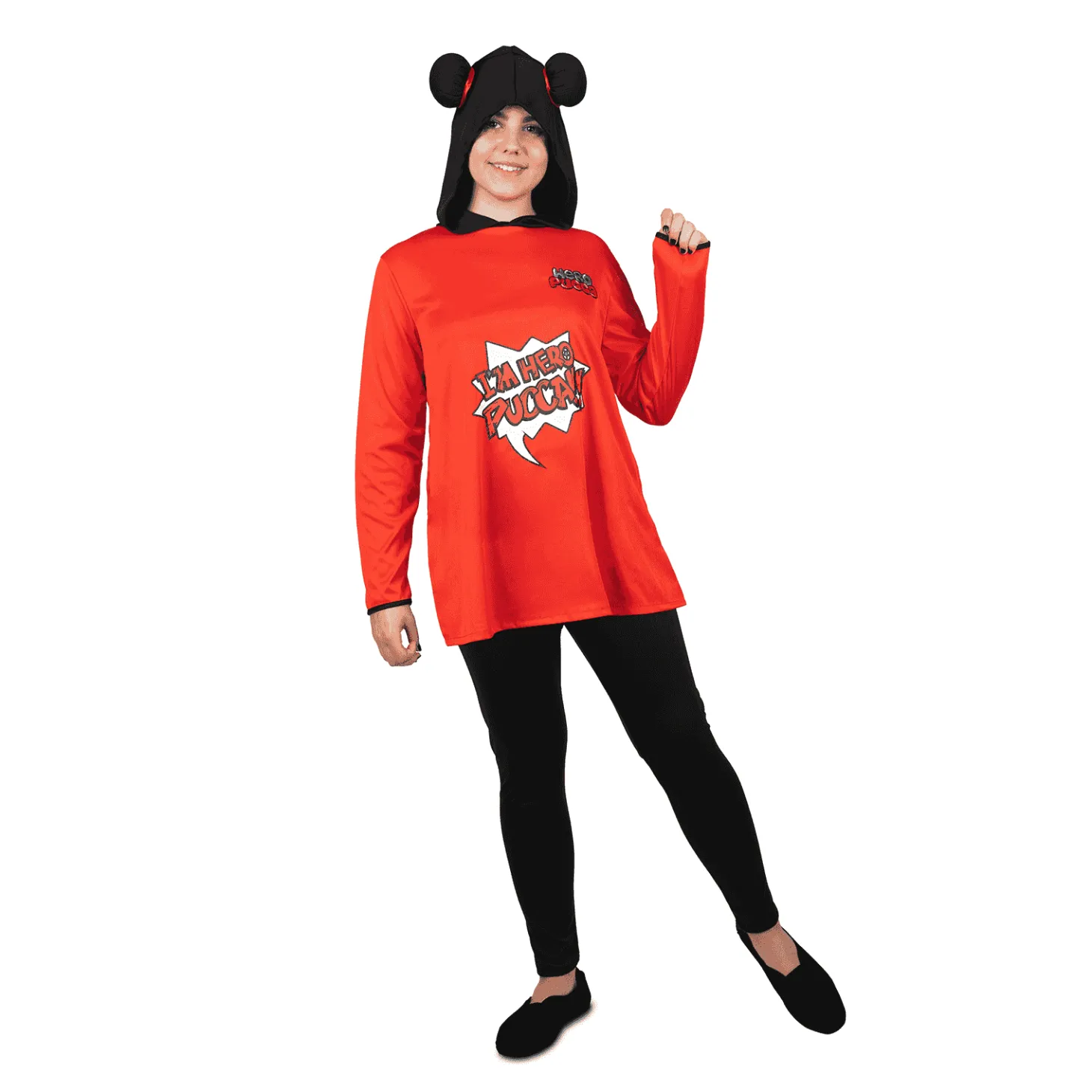 Disfraz de Pucca con capucha adulto talla S