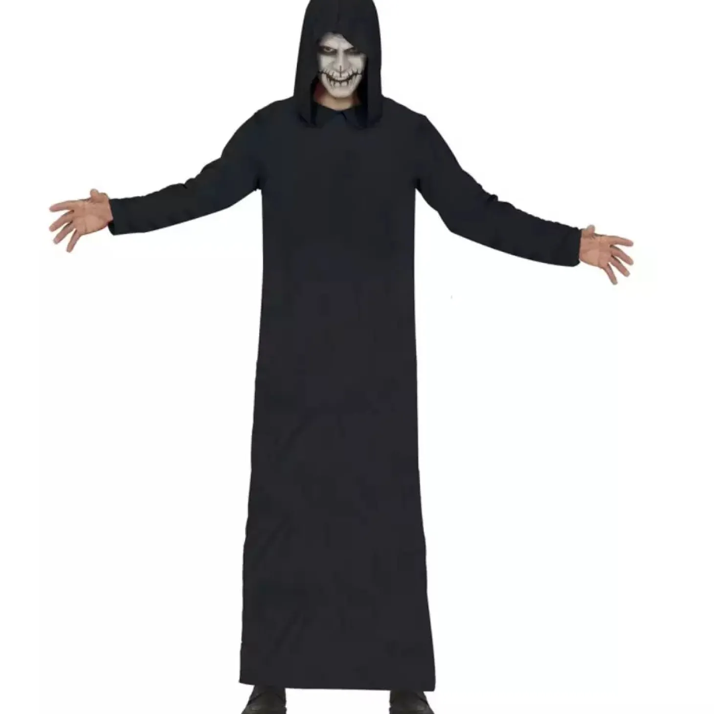 Disfraz Túnica Capucha Negra Adulto T. Única