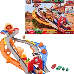 Disney Pixar Cars Circuito de Rescate en Radiador Springs – Conjunto con Rayo McQueen, Chick Hicks y