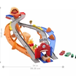 Disney Pixar Cars Circuito de Rescate en Radiador Springs – Conjunto con Rayo McQueen, Chick Hicks y
