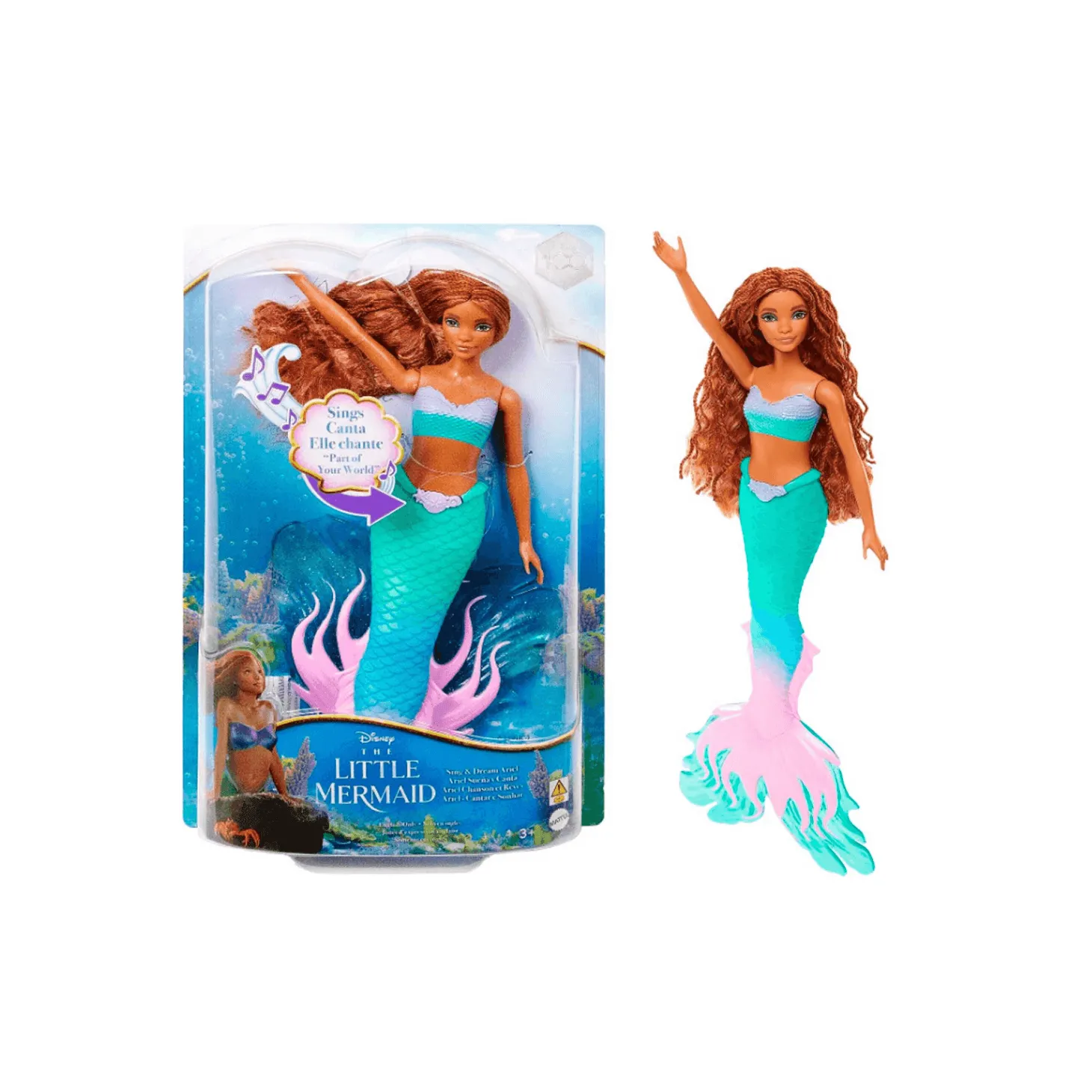 Disney Princess La Sirenita Ariel cola 2 colores