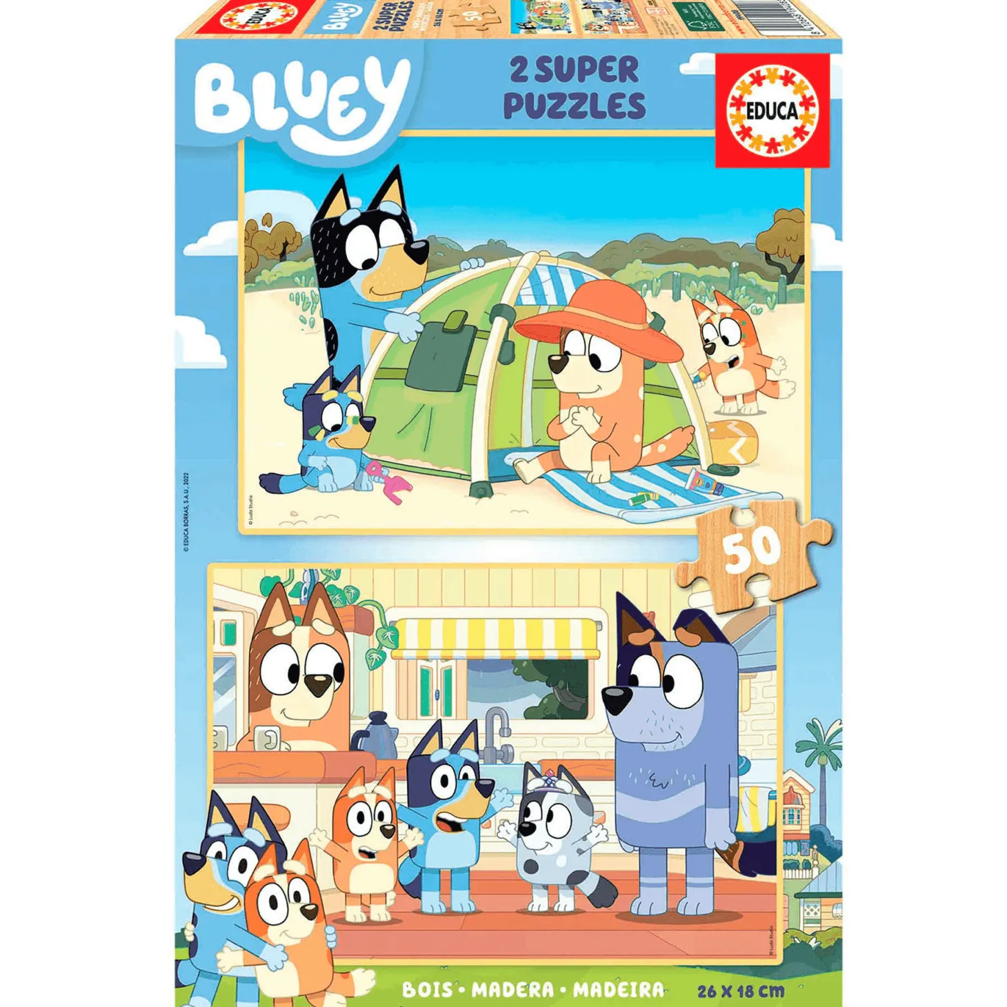 Educa Puzzle 2X50 Bluey de Madera