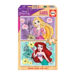 Educa Puzzle 2X25 Disney Princess (Rapunzel + Ariel)