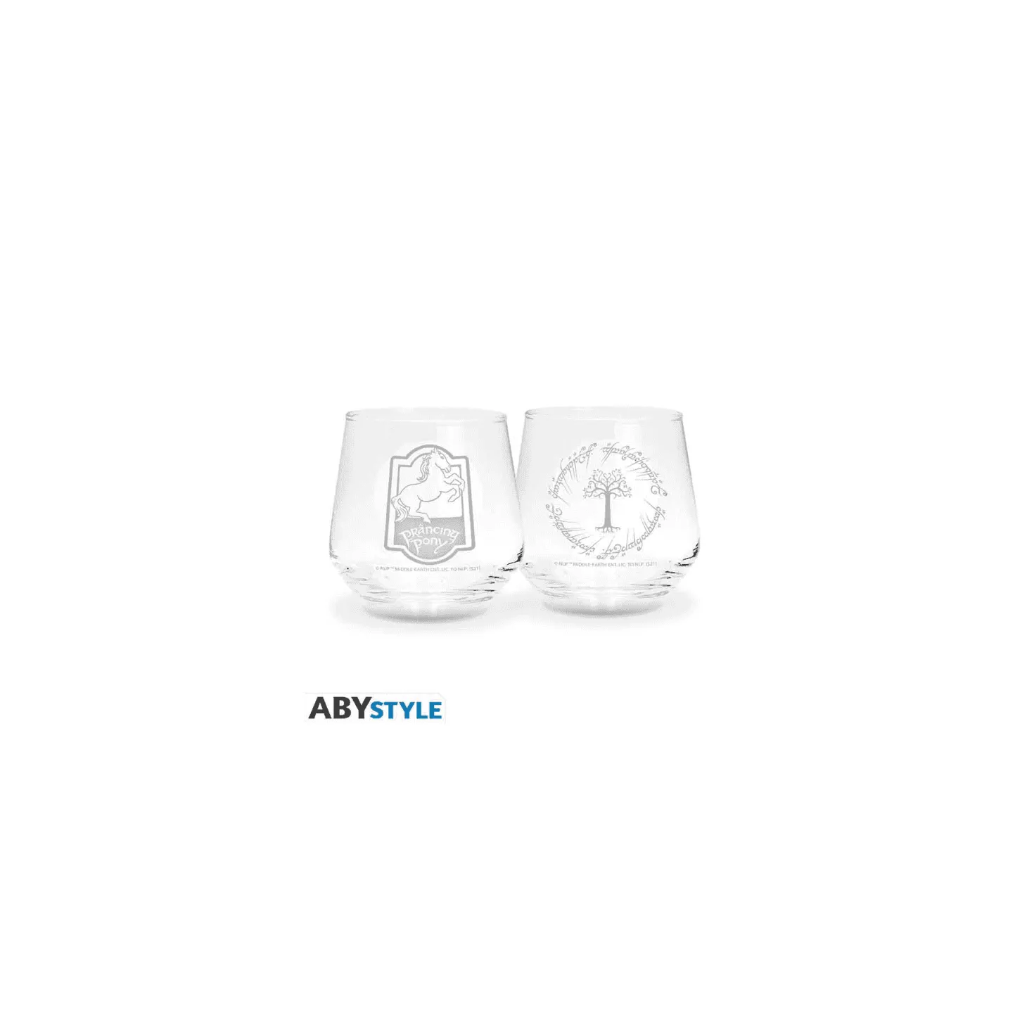 El señor de los anillos - set de 2 vasos dashing pony & gondor tree