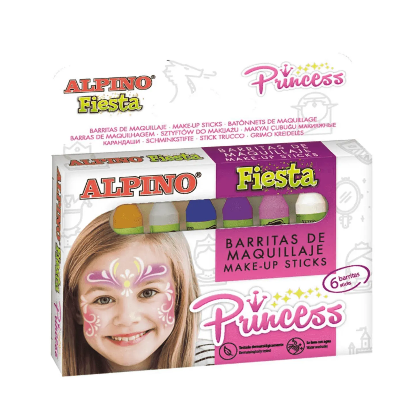 Estuche de Maquillaje Alpino Princess 6 Barras Perladas