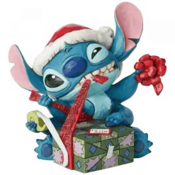 Figura de Stitch con Gorro de Santa Bad Wrap Disney Traditions