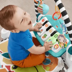 Fisher-Price Alfombra con piano con luces y sonidos Kick & Play Glow & Grow - Juguete de Fisher-Pric