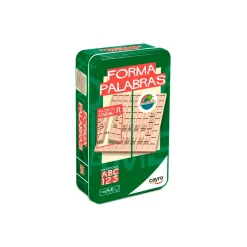 Formapalabras Travel Metal Box (100% Madera FSC) - Juego de Palabras Cruzadas Portátil
