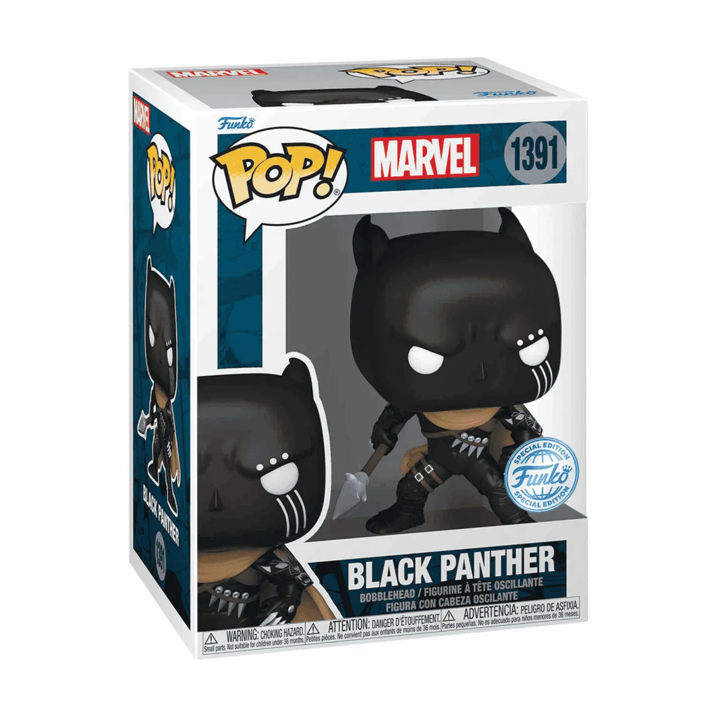 Funko Pop Black Panther Comics Marvel - Figura coleccionable de vinilo 9 cm - Oficial Funko - Para f