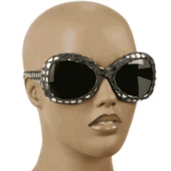 Gafas Negras con Circulo Plata