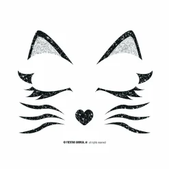 Gatita Glitter Face Complemento Disfraz