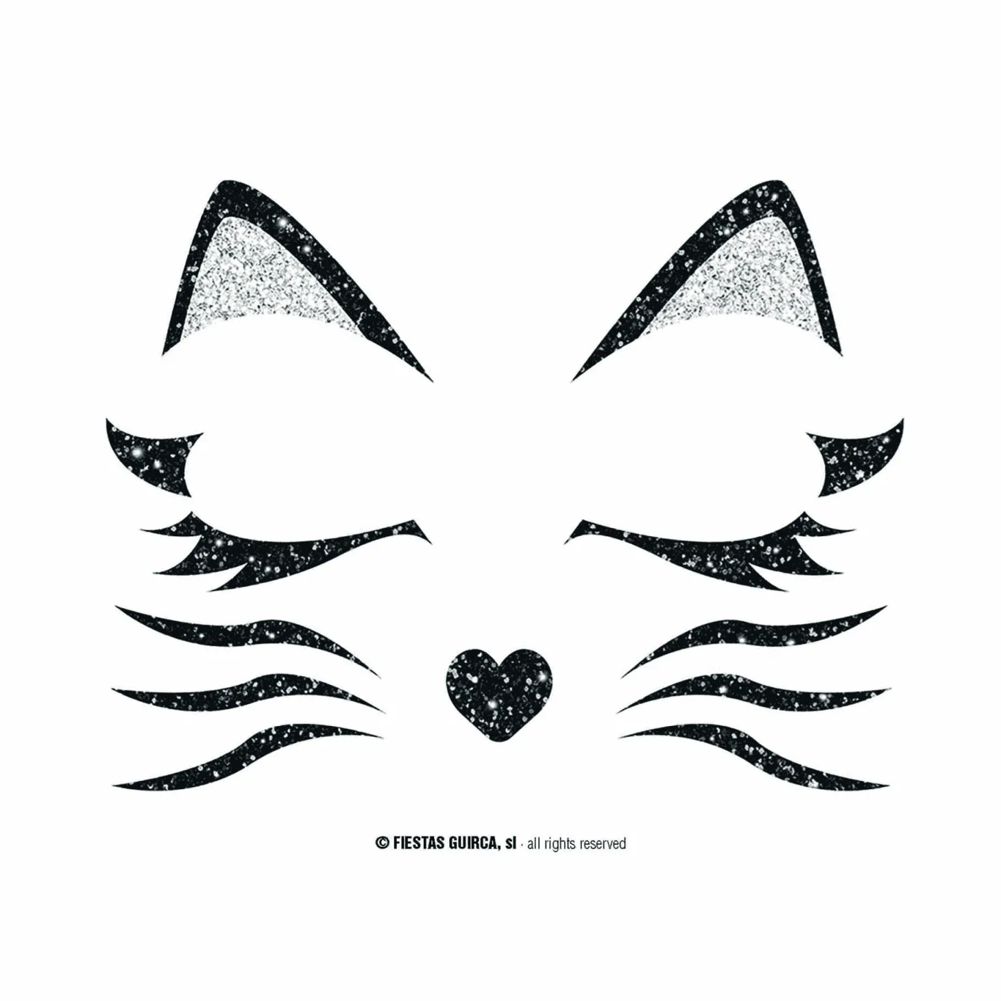 Gatita Glitter Face Complemento Disfraz