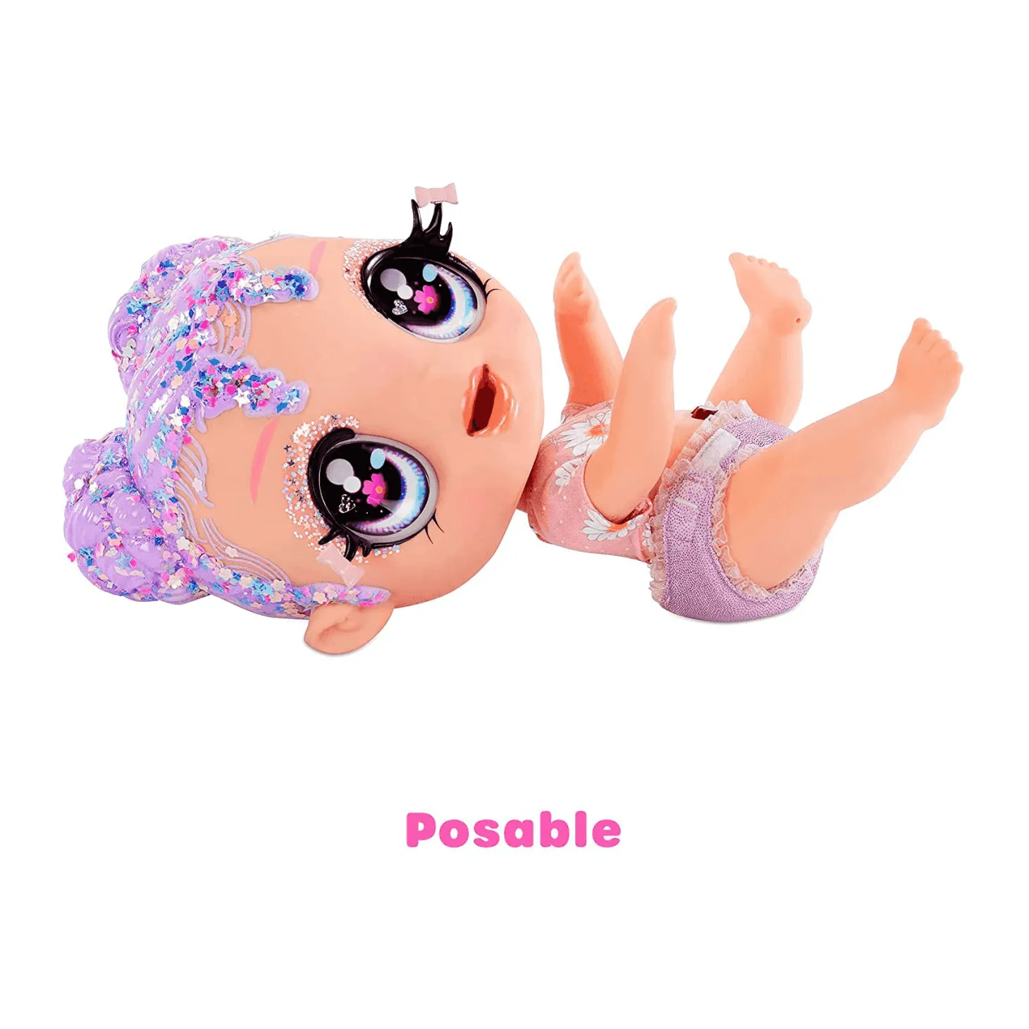 Glitter Babyz Muñeca Florecita Lila Wildboom