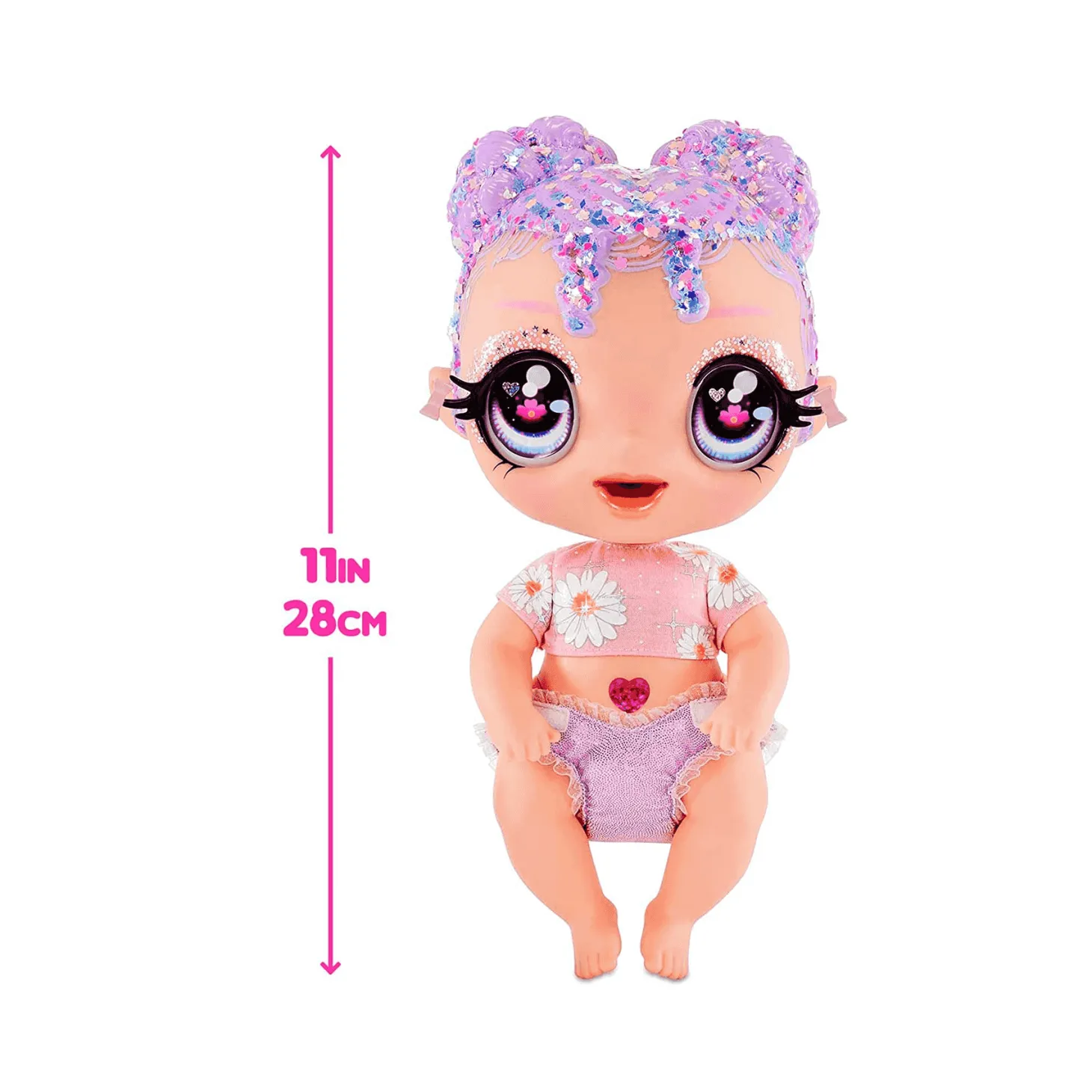 Glitter Babyz Muñeca Florecita Lila Wildboom