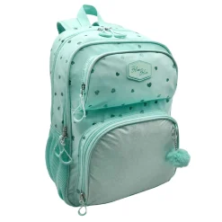 Green Hearts Mochila Doble Adaptable 42CM: La Mejor Compañera Escolar