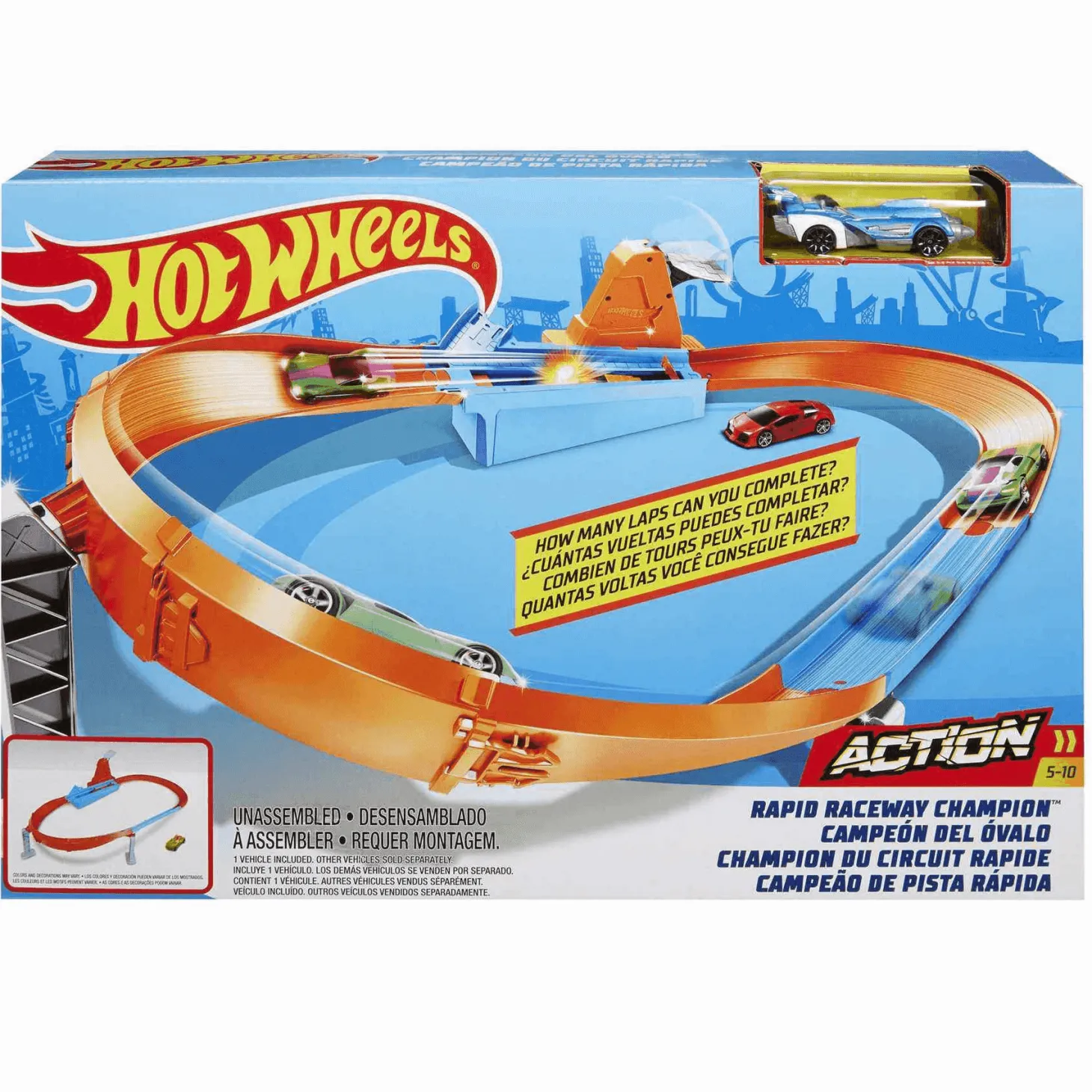 Hot Wheels Action Trackset Campeón del Óvalo Pistas de coches de juguete 4 años