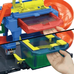 Hot Wheels City “Let´s Race - ¡a correr!” Netflix -Túnel de lavado con giros Pista para coches de ju