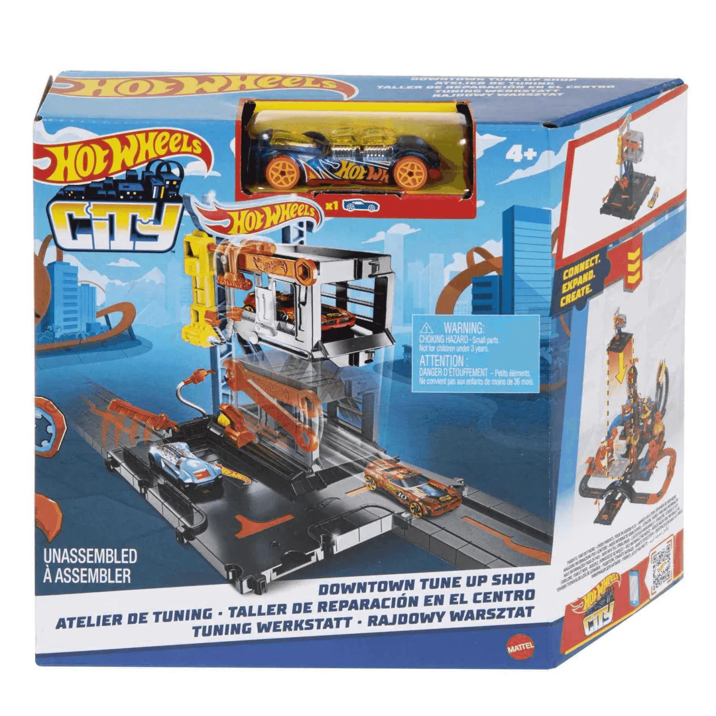 Hot Wheels City Taller Mecánico Pista para Coches de Juguete 4 años