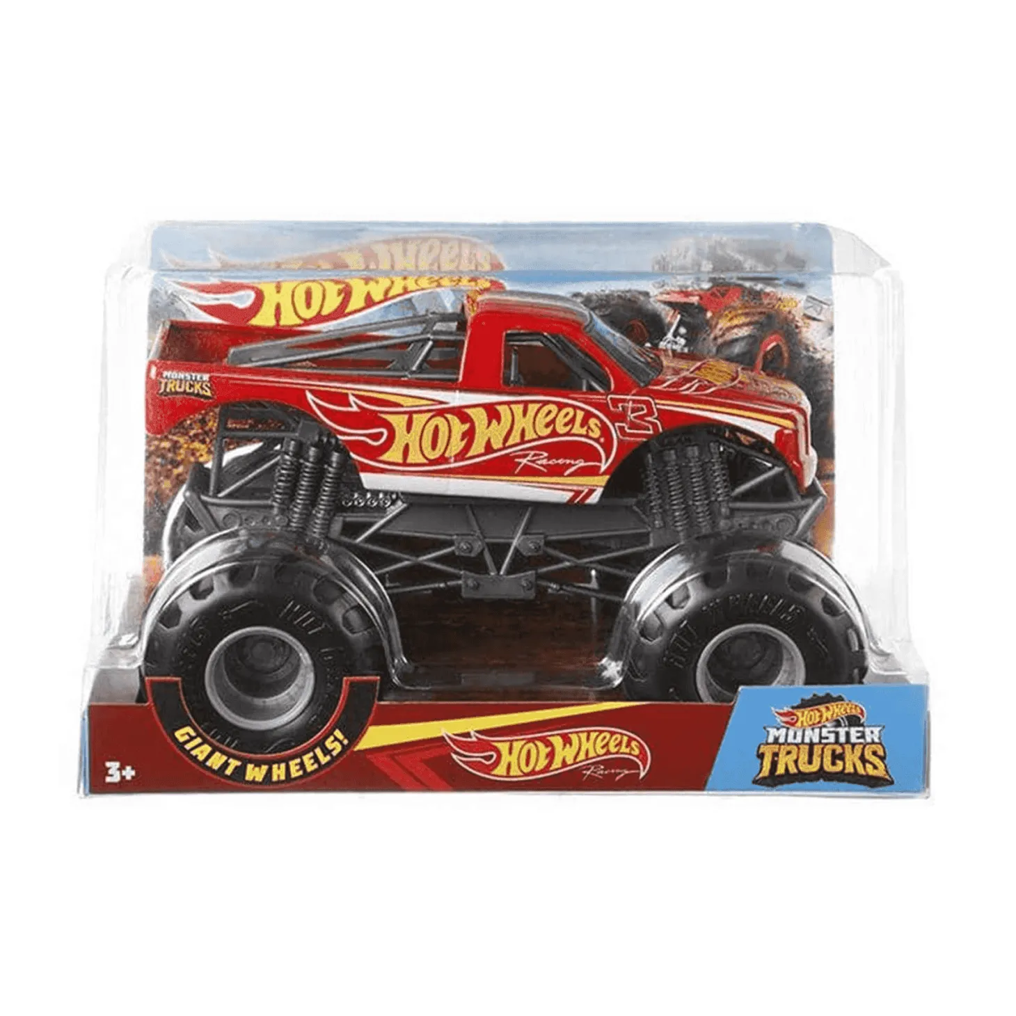 Hot Wheels Coche Moster Truck Ruedas Gigantes Rojo 1:24