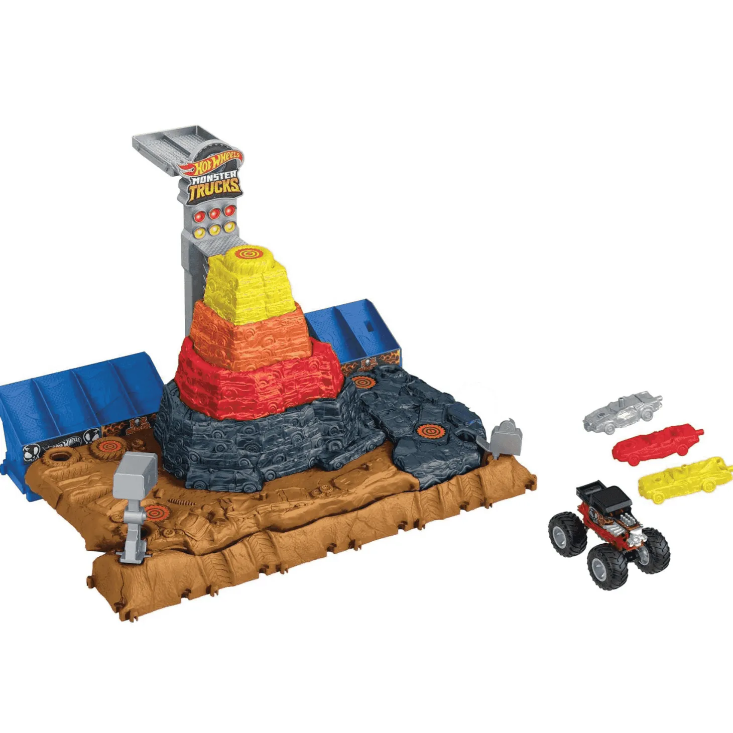Hot Wheels Monster Trucks Arena World Pista central con coches 3 años