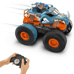 Hot Wheels Monster Trucks HW Transforming Rhinomite RC a escala 1:12 con camión de juguete Race Ace