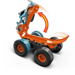 Hot Wheels Monster Trucks HW Transforming Rhinomite RC a escala 1:12 con camión de juguete Race Ace