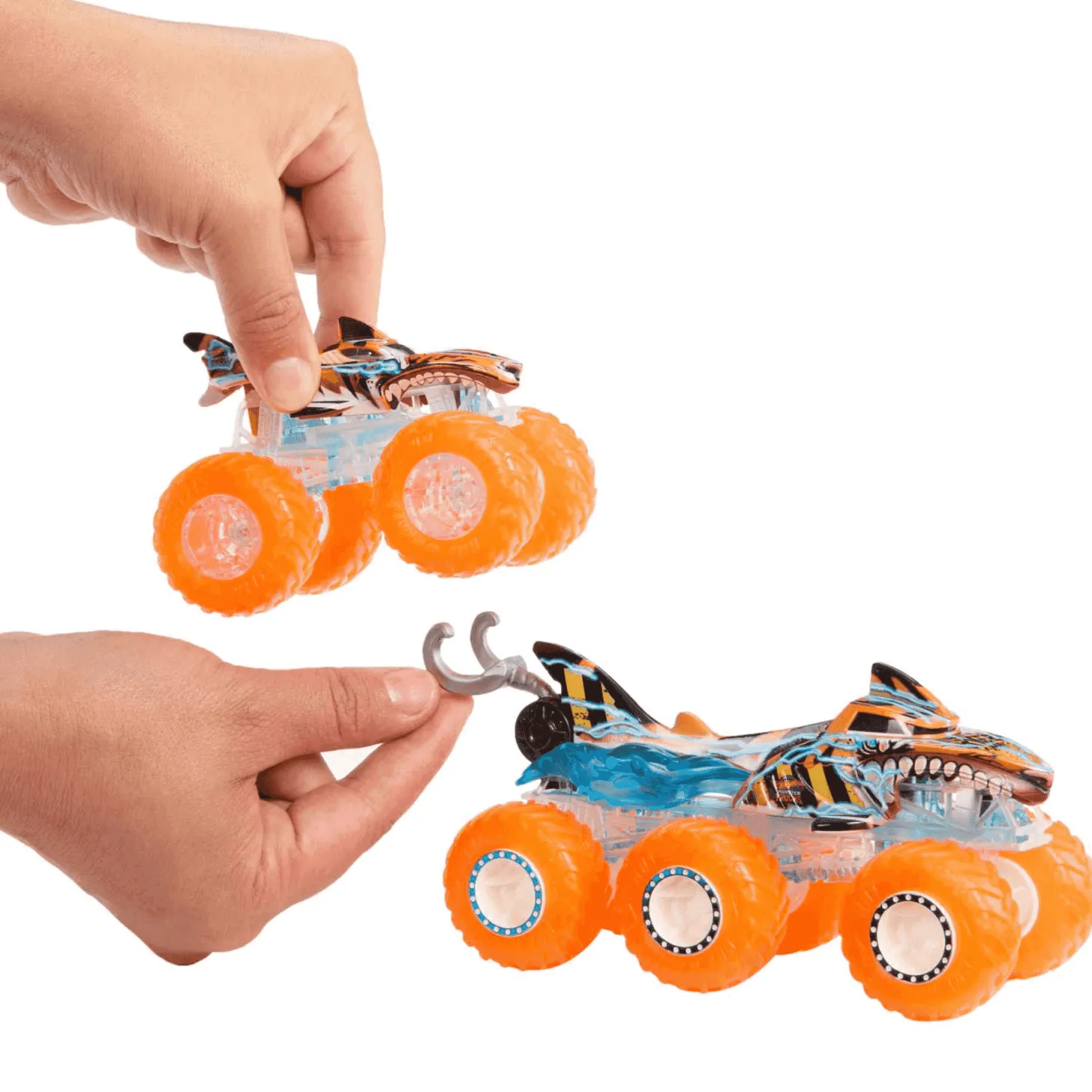 Hot Wheels Monster Trucks Power Smashers: Mega-Wrex y Tiger Shark