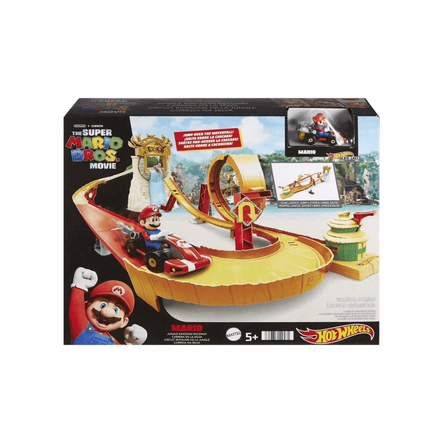 Hot Wheels Super Mario Bros Isla Kong Pista para coches de juguete 3 años (Mattel HMK49)