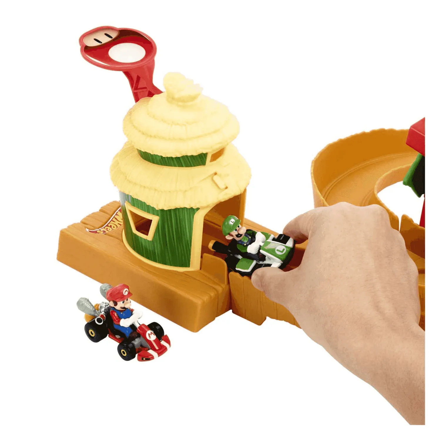 Hot Wheels Super Mario Bros Isla Kong Pista para coches de juguete 3 años (Mattel HMK49)