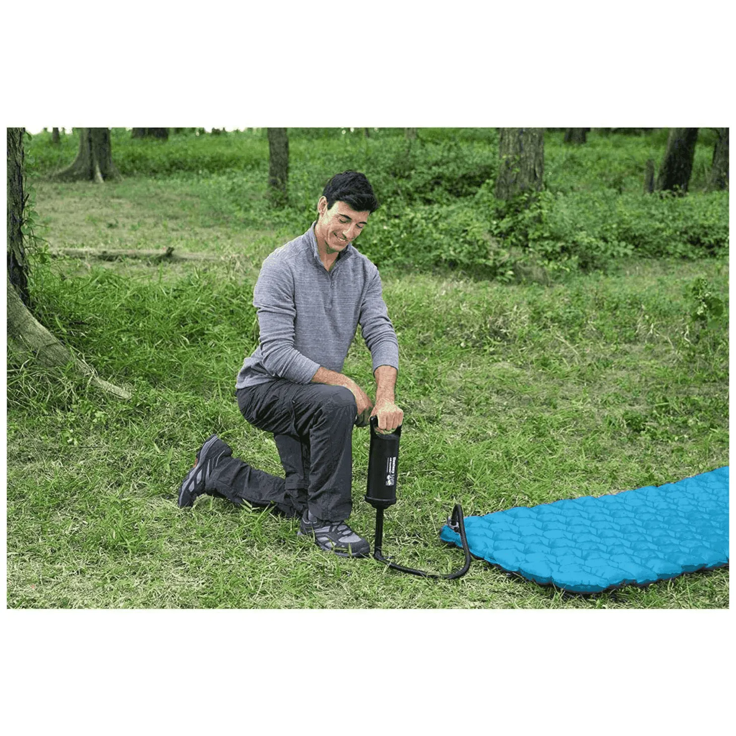 Inflador Manual Air Hammer 36 cm con Manguera Flexible y 3 Adaptadores