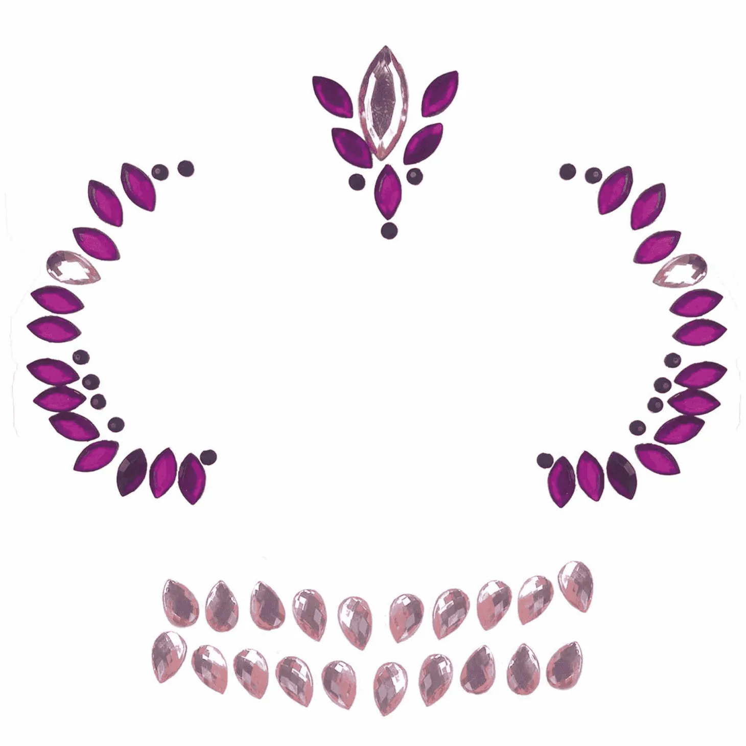 Joyas Faciales Adhesivas Calavera Lila