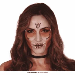 Joyas Faciales Adhesivas Calavera Lila