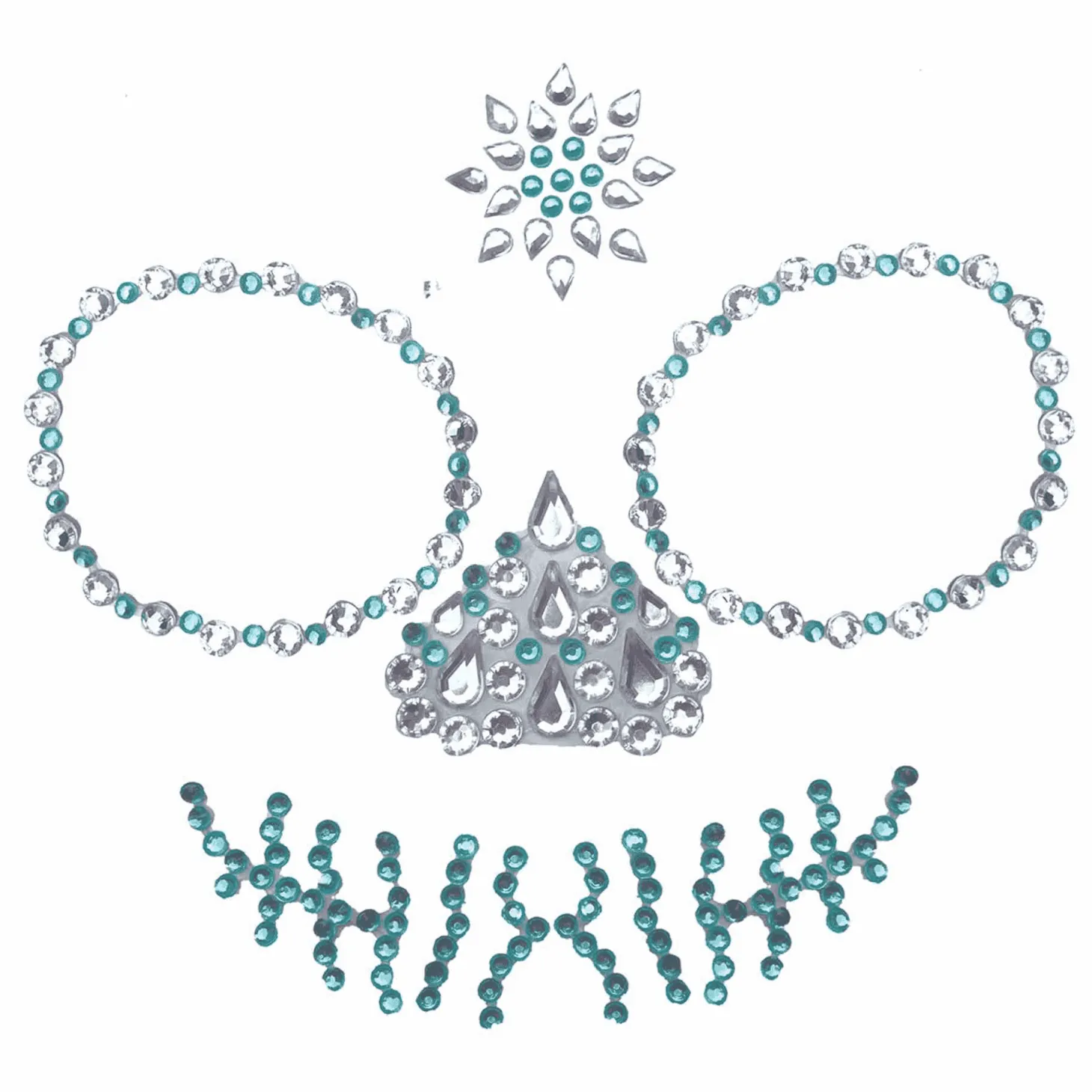 Joyas Faciales Adhesivas Calavera Verde