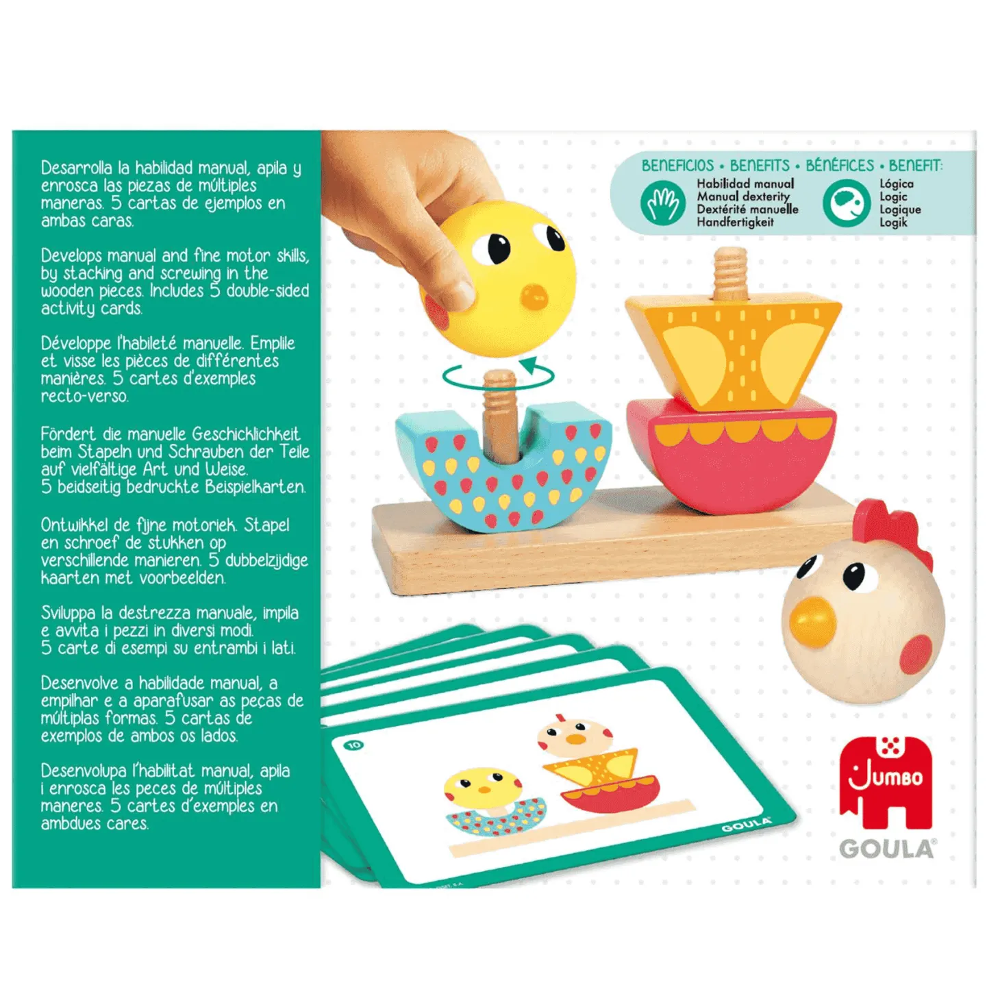 Juego de Madera Enroscar y Apilar