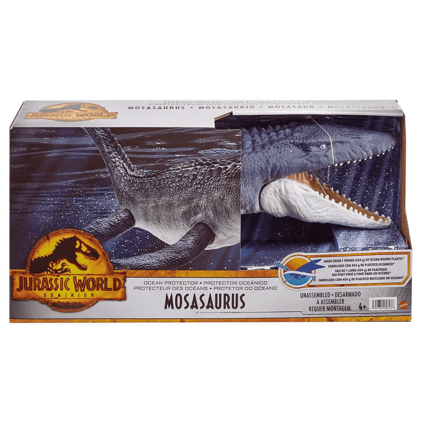 Jurassic World Dinosaurio Mosasaurus defensor del océano 4 años