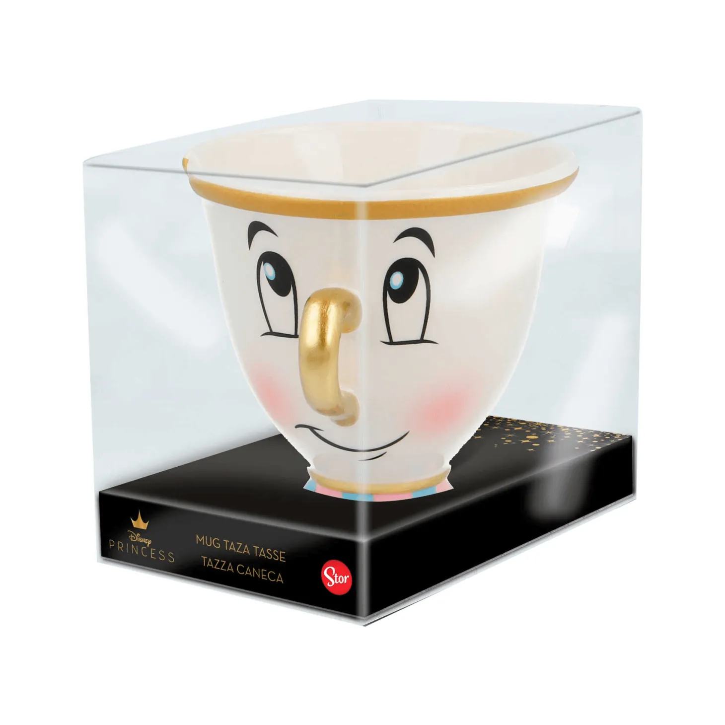 La Bella y la Bestia Taza Cerámica 3D Chip 190 ml en Caja Regalo