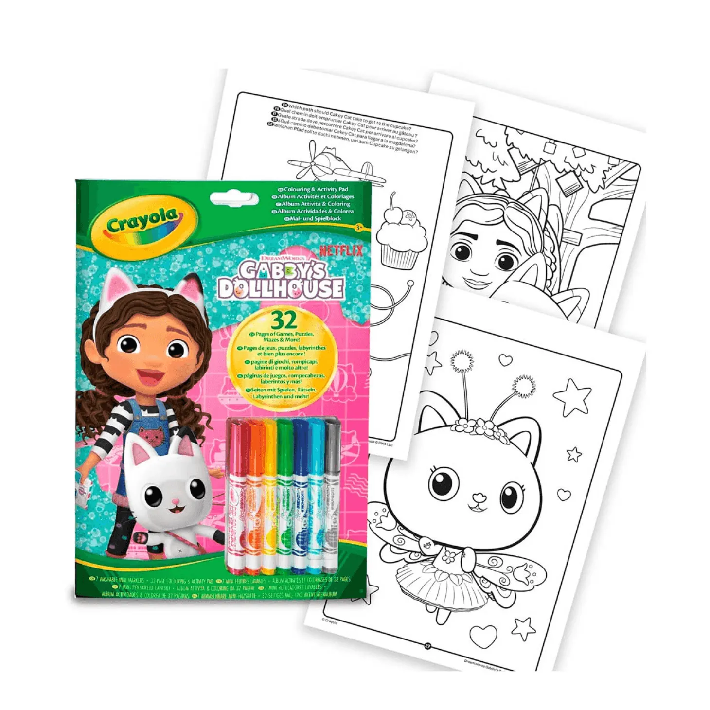 Álbum para colorear la casa de muñecas de Gabby lavable de Crayola