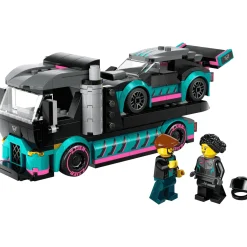 LEGO City Coche de Carreras y Camión de Transporte Juguete de construcción 60406