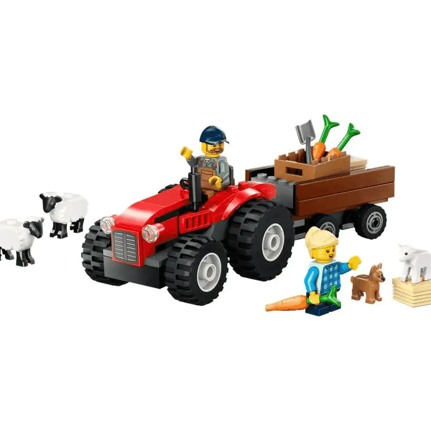 LEGO City Tractor Rojo con Remolque y Oveja Juguete 60461