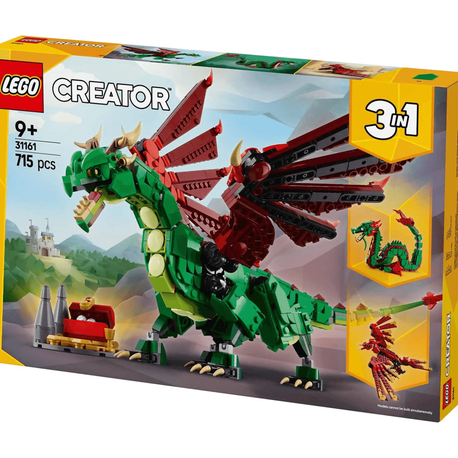 LEGO Creator 3en1 Dragón Medieval Juego de juguetes 31161