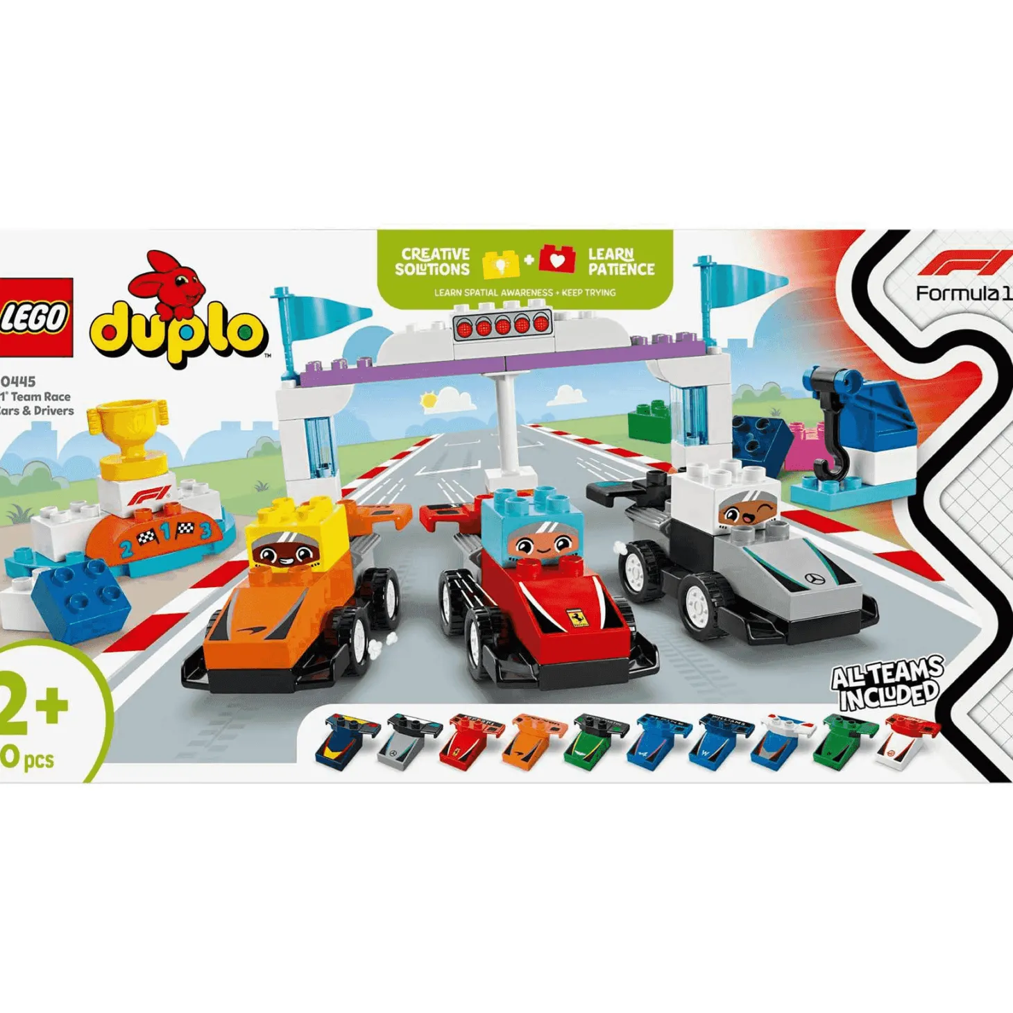 LEGO DUPLO Mi Ciudad Coches de Carreras y Pilotos del Equipo de F1 10445