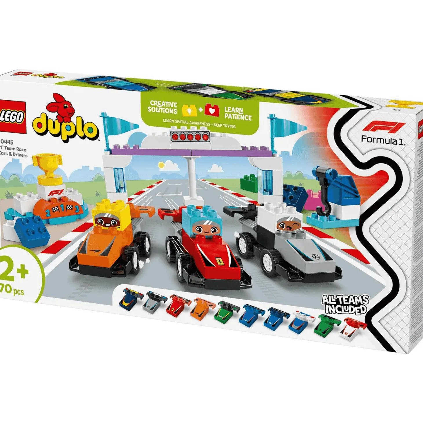 LEGO DUPLO Mi Ciudad Coches de Carreras y Pilotos del Equipo de F1 10445