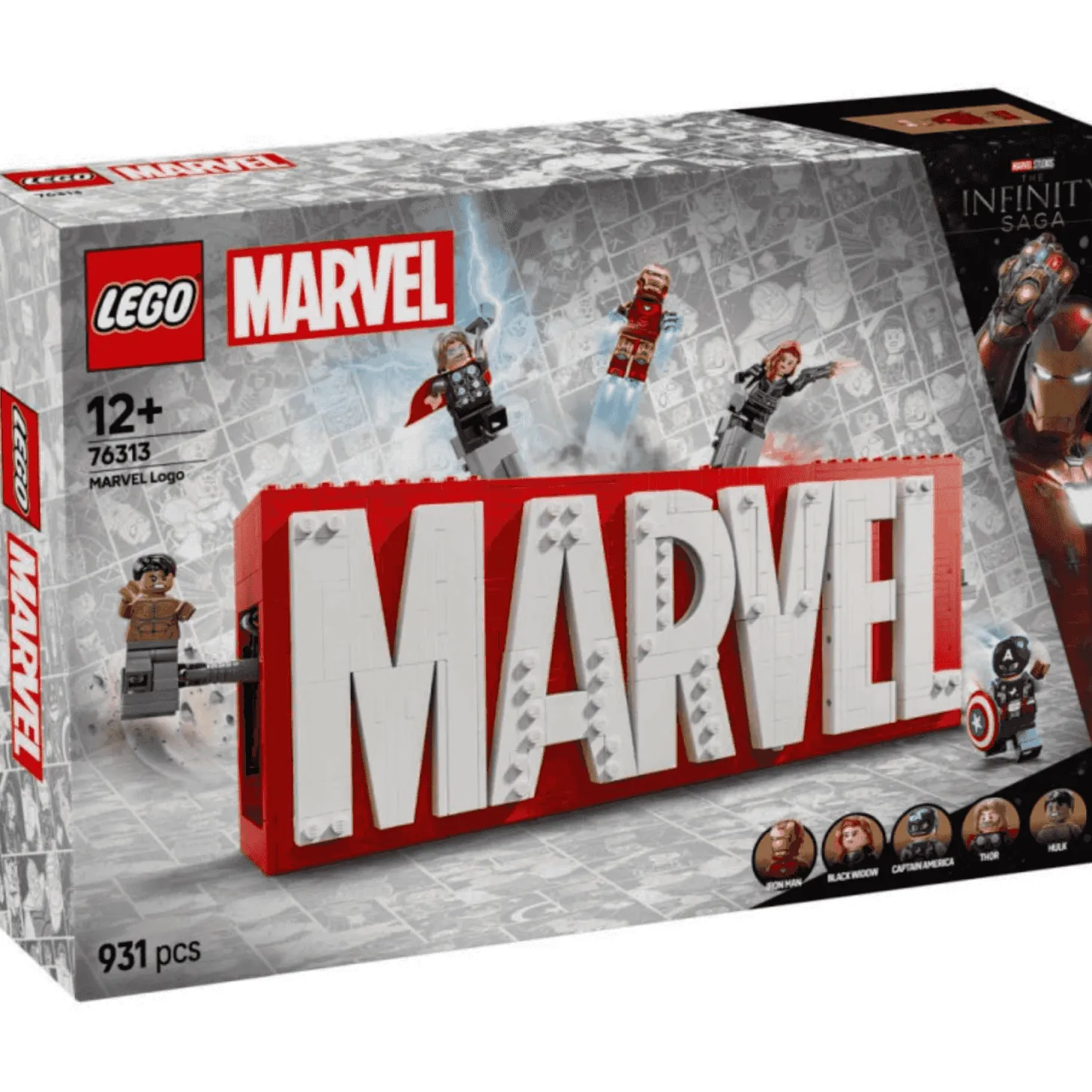 LEGO® Marvel Logotipo MARVEL y Minifiguras